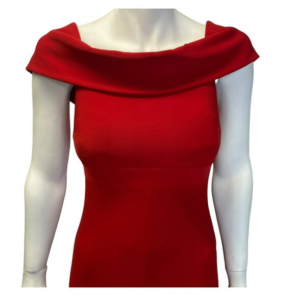 Anthropologie BHLDN Red Formal Dress Gown Sleeveless Long Drape Neck Elegant - Picture 2 of 7